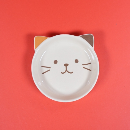 Set Ceramic Cup + Plate/Lid - Kitten Colorful