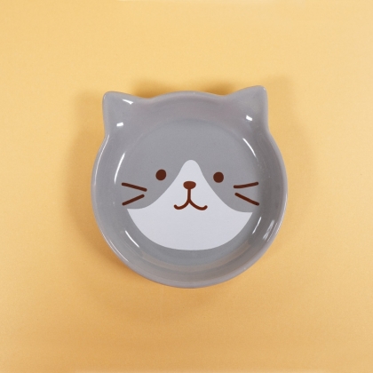 Set Ceramic Cup + Plate/Lid - Kitten Gray