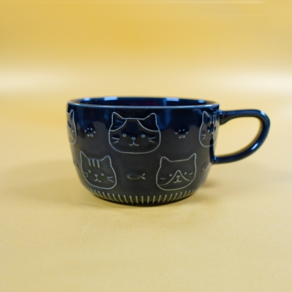 Set Ceramic Cup + Plate/Lid - Kitten Gray