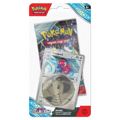 PRE-ORDER: Pokemon TCG Scarlet & Violet 7 Stellar Crown - Checklane Blister Porygon 2 promo card