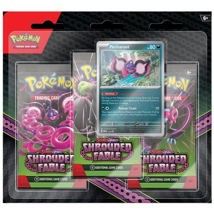 Pokemon TCG Scarlet & Violet 6.5 Shrouded Fable - 3 Pack Blister and Pecharunt promo card