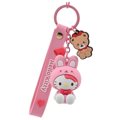 Sanrio Animal Series Keychain with Hand Strap Hello Kitty and Friends - Hello Kitty