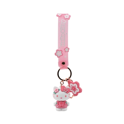 Sanrio Sakura Series Keychains with Hand Strap Hello Kitty and Friends - Hello Kitty