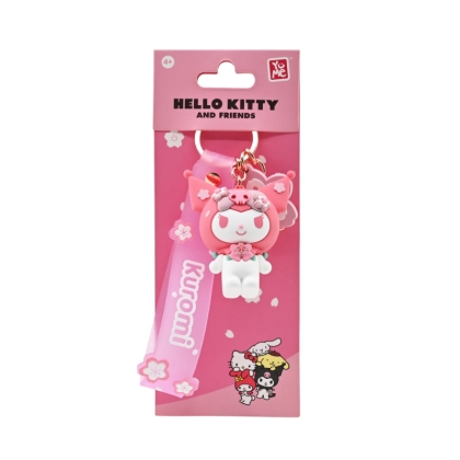Sanrio Sakura Series Keychains with Hand Strap Hello Kitty and Friends - Kuromi