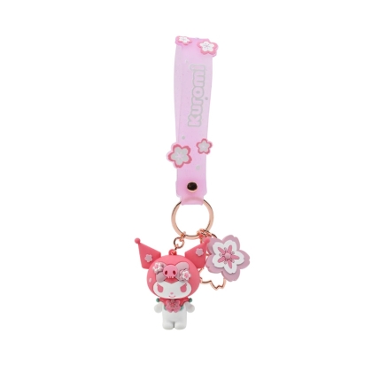 Sanrio Sakura Series Keychains with Hand Strap Hello Kitty and Friends - Kuromi