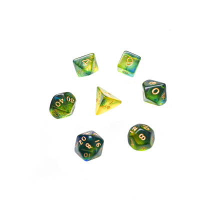Dice set 7pcs - Gem Blitz - Blue/Green