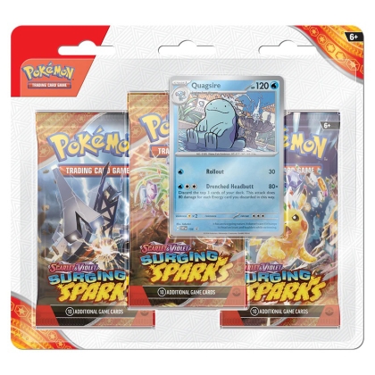 Pokemon TCG Scarlet & Violet 8 Surging Sparks  - 3 Pack Blister and Quagsire promo card