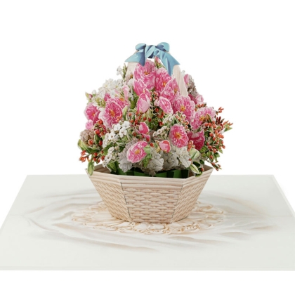 Kiriori POP 3D Greeting Card - Basket of Peonies