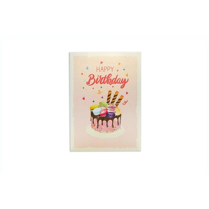 Kiriori POP 3D Greeting Card - Happy Birthday cake with french macaroons