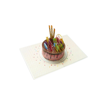 Kiriori POP 3D Greeting Card - Happy Birthday cake with french macaroons