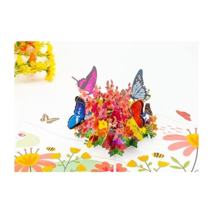 Kiriori POP 3D Greeting Card - Flowers & Butterflies