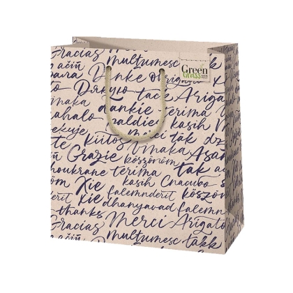 Ecological Grass Gift Bag - Inscriptions 20 x 23 M