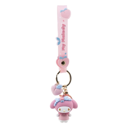Sanrio Peach Series Keychain with Hand Strap Hello Kitty and Friends - My Melody