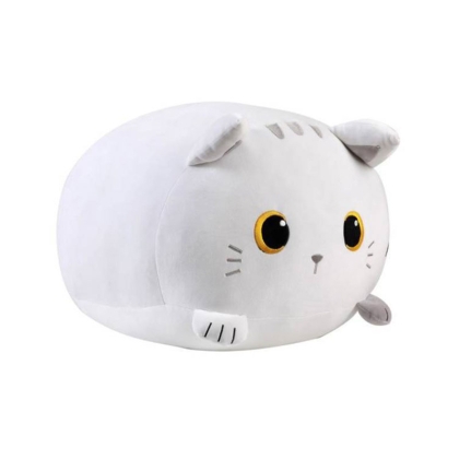 Big Size Plush Toy Cushion - White Cat 30cm