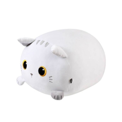 Big Size Plush Toy Cushion - White Cat 30cm