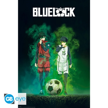 Poster Blue Lock cu Isagi și Rin în confruntare directă