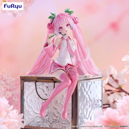 Hatsune Miku Noodle Stopper PVC Statue - Sakura Miku 2024 Pearl Color Ver. 15 cm