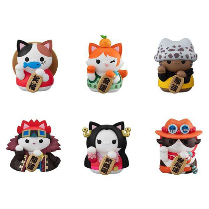 One Piece Mega Cat Project Trading Figure NyanPieceNyan! Beckoning cat Lucky Cat Pirates 7 cm