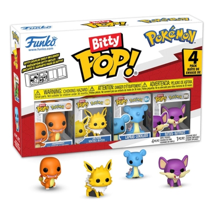Pokémon Bitty POP! Vinyl Figure 4-Pack Series 2 2 cm - Charmander, Jolteon, Larpas, Rattata