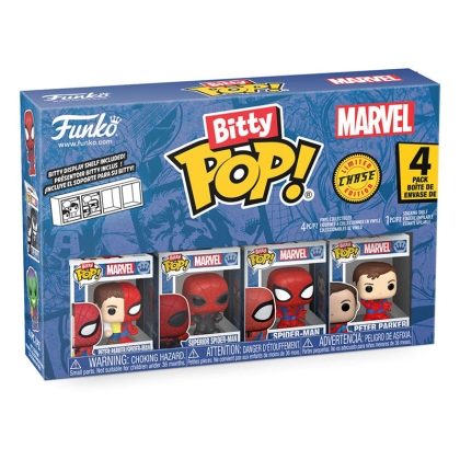 Spider-Man Bitty POP! Vinyl Figure 4-Pack Series 4 2 cm - Peter Parker, Spider-Man, Superior Spider-Man