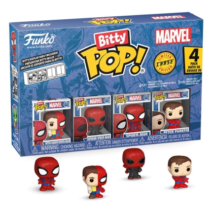 Spider-Man Bitty POP! Vinyl Figure 4-Pack Series 4 2 cm - Peter Parker, Spider-Man, Superior Spider-Man