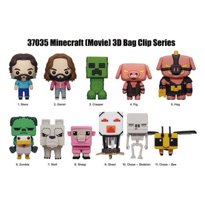 Cleme pentru pungi Minecraft 3D din PVC, seria 1