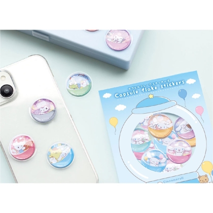 Set de autocolante 3D cu capsule cu personaje Sanrio - Diverse variante - Cinnamoroll