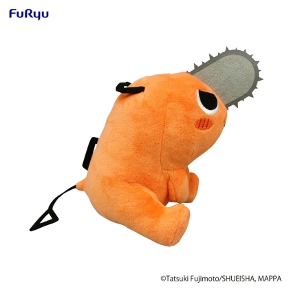 Figurină de pluș Omuleț cu Drujbă - Pochita Șezând Obraznică 20cm