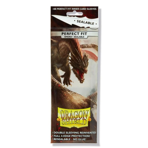  Dragon Shield Standard Perfect Fit Sealable Sleeves - Smoke (100 Sleeves)