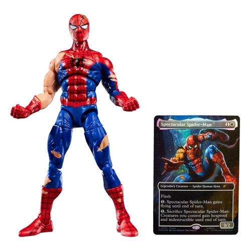 Marvel Legends Magic: The Gathering Figurină Spider-Man avariat în luptă (plus cartonaș foil exclusiv) 15 cm