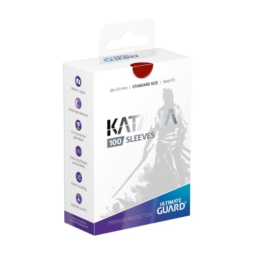 Ultimate Guard Katana Sleeves Standard Size (100) - Red