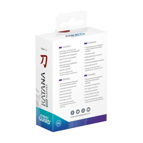 Ultimate Guard Katana Sleeves Standard Size (100) - Red