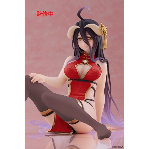 PRE-ORDER: Overlord PVC Statue Desktop Cute Figure - Albedo Chinese Dress Ver. Renewal 13 cm