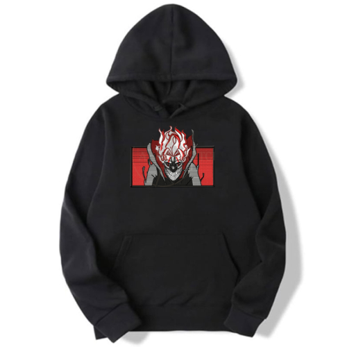 Hanorac gros negru cu broderie Dandadan - Okarun Transformed