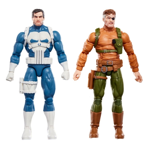 Figurină de acțiune Punisher Marvel Legends Gamerverse, pachet de 2, Punisher și Nick Fury, 15 cm