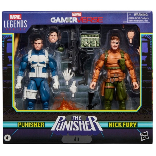Figurină de acțiune Punisher Marvel Legends Gamerverse, pachet de 2, Punisher și Nick Fury, 15 cm