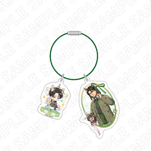 Attack on Titan Acrylic Wire Key Ring - Levi Neko