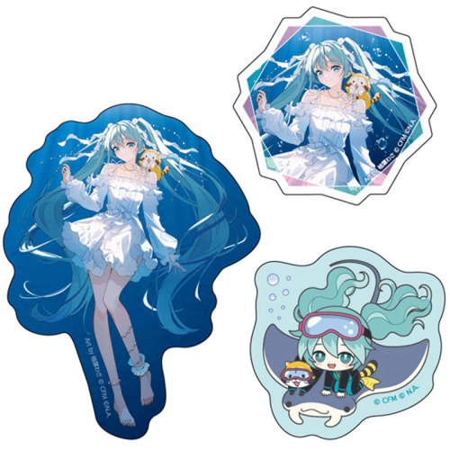 Hatsune Miku x "Rascal the Raccoon" 2025 Kirakira Sticker Collection 3pc - Hatsune Miku