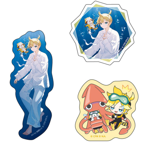 Hatsune Miku x "Rascal the Raccoon" 2025 Kirakira Sticker Collection 3pc - Kagamine Len