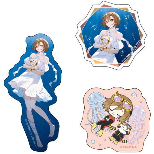 Hatsune Miku x "Rascal the Raccoon" 2025 Kirakira Sticker Collection 3pc - MEIKO