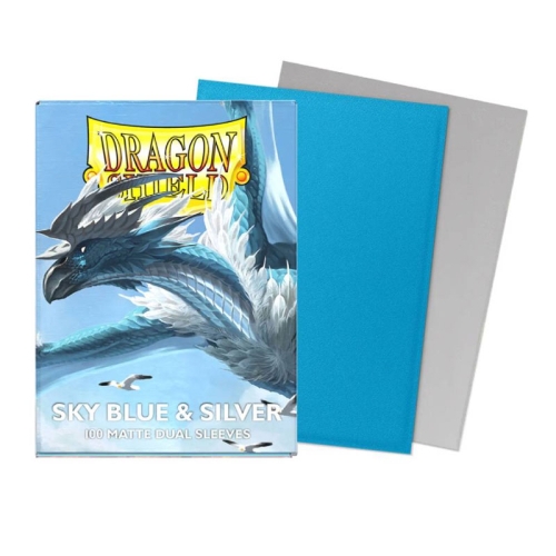 Dragon Shield Protecții Mari pentru Cărți 100 buc Dual Matte – Blue & Silver
