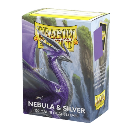 Dragon Shield Protecții Mari pentru Cărți 100 buc Dual Matte – Nebula & Silver