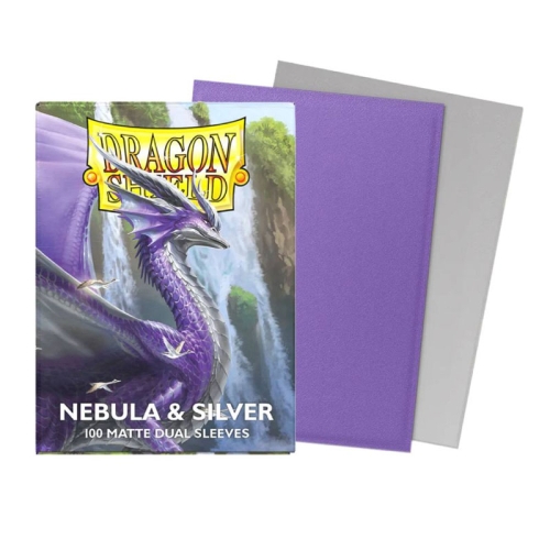 Dragon Shield Protecții Mari pentru Cărți 100 buc Dual Matte – Nebula & Silver