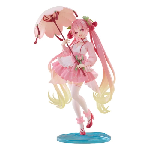 Hatsune Miku AMP PVC Statue - Newley Written Sakura Miku Sakura Dress Ver. 21 cm