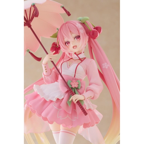 Hatsune Miku AMP PVC Statue - Newley Written Sakura Miku Sakura Dress Ver. 21 cm