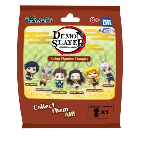 Brelocuri Demon Slayer: Kimetsu no Yaiba cu pandantive tip leagăn, 3 cm, capsulă misterioasă