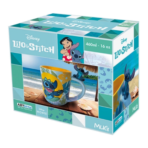 Cană ceramică mare 3D Disney Lilo & Stitch - Hawaiian Stitch