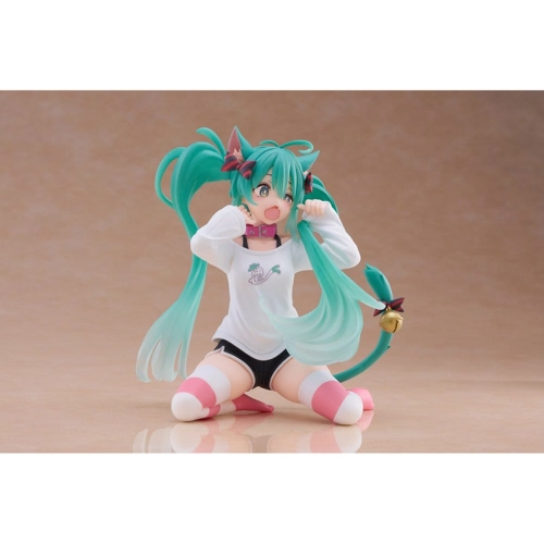 Hatsune Miku PVC Statue Desktop Cute Figure - Hatsune Miku Cat Ear T-Shirt Ver. 13 cm
