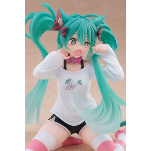 Hatsune Miku PVC Statue Desktop Cute Figure - Hatsune Miku Cat Ear T-Shirt Ver. 13 cm