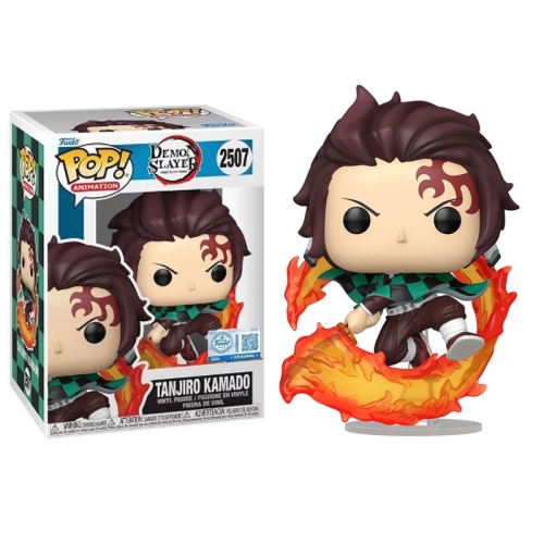 Figurină din vinil Demon Slayer: Kimetsu no Yaiba POP! Animation – Tanjiro Kamado (cu sabie în flăcări) (Ediție specială) #2507